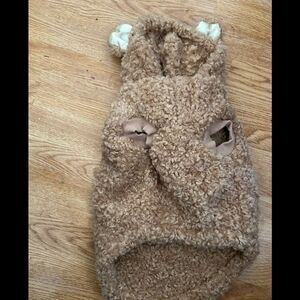 Top Paw Sherpa Dog Jacket M | Brown Fleece Coat for Medium Dogs